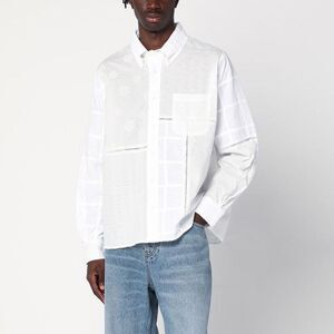 BRAIN DEAD Patchwork Button-Up Shirt Men WHITE Shirts